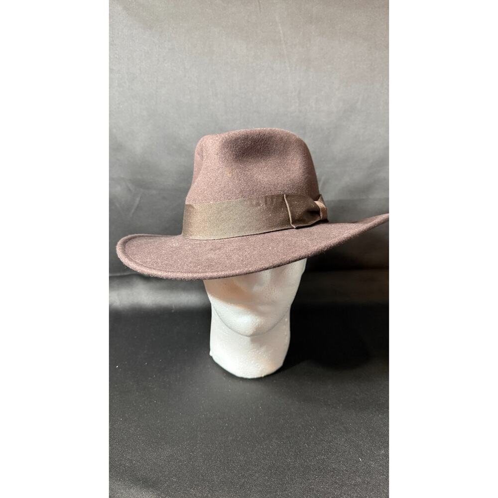 Indiana Jones Brown Wool Felt Fedora Safari Hat Adult Medium Size 71/4 NWOT - Picture 10 of 12
